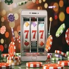 Mobile phone showing dan777 live blackjack table and withdrawal confirmation screen